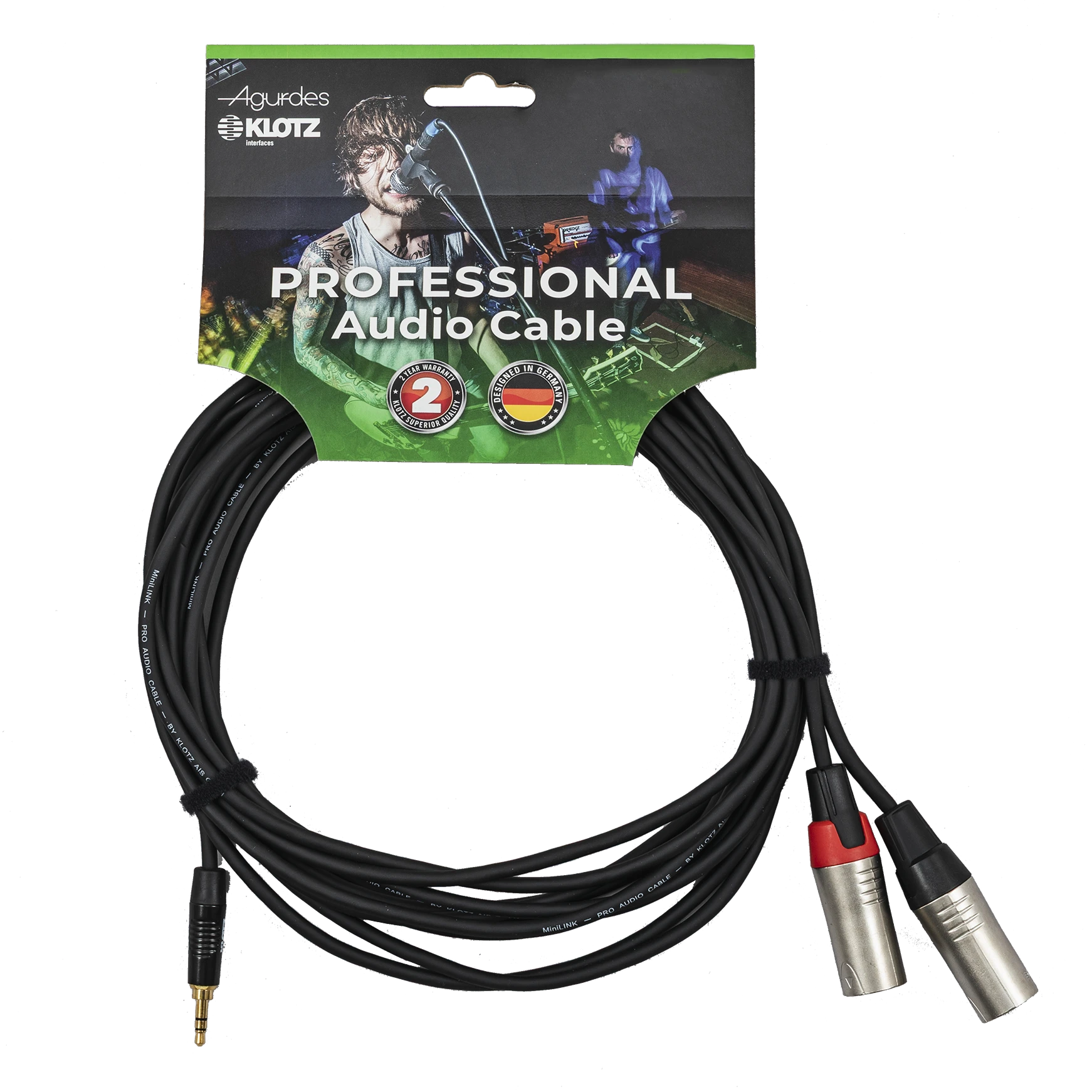 Agurdes Cables 1xStereo Miniklinke 3,5mm-2xXLRmale 3,0m LONG SPLIT